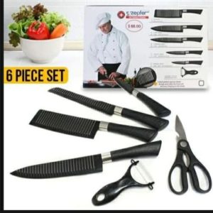 Premium Kitchen Knife Set with Scissors & Vegetable Peeler | Multi-Purpose Cutting Set