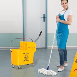 20L Industrial Mop Bucket with Wringer Basket | Heavy Duty Cleaning Bucket