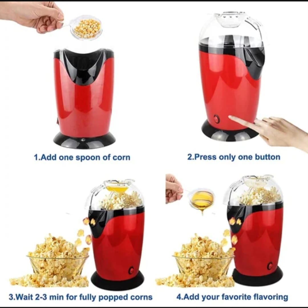 Oil Free Popcorn Maker – Automatic Hot Air Popcorn Machine (1200W) - Image 3