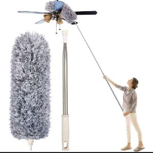Extendable Long Duster – Flexible Bendable Microfiber Ceiling Duster (Extends up to 9.5 Feet)