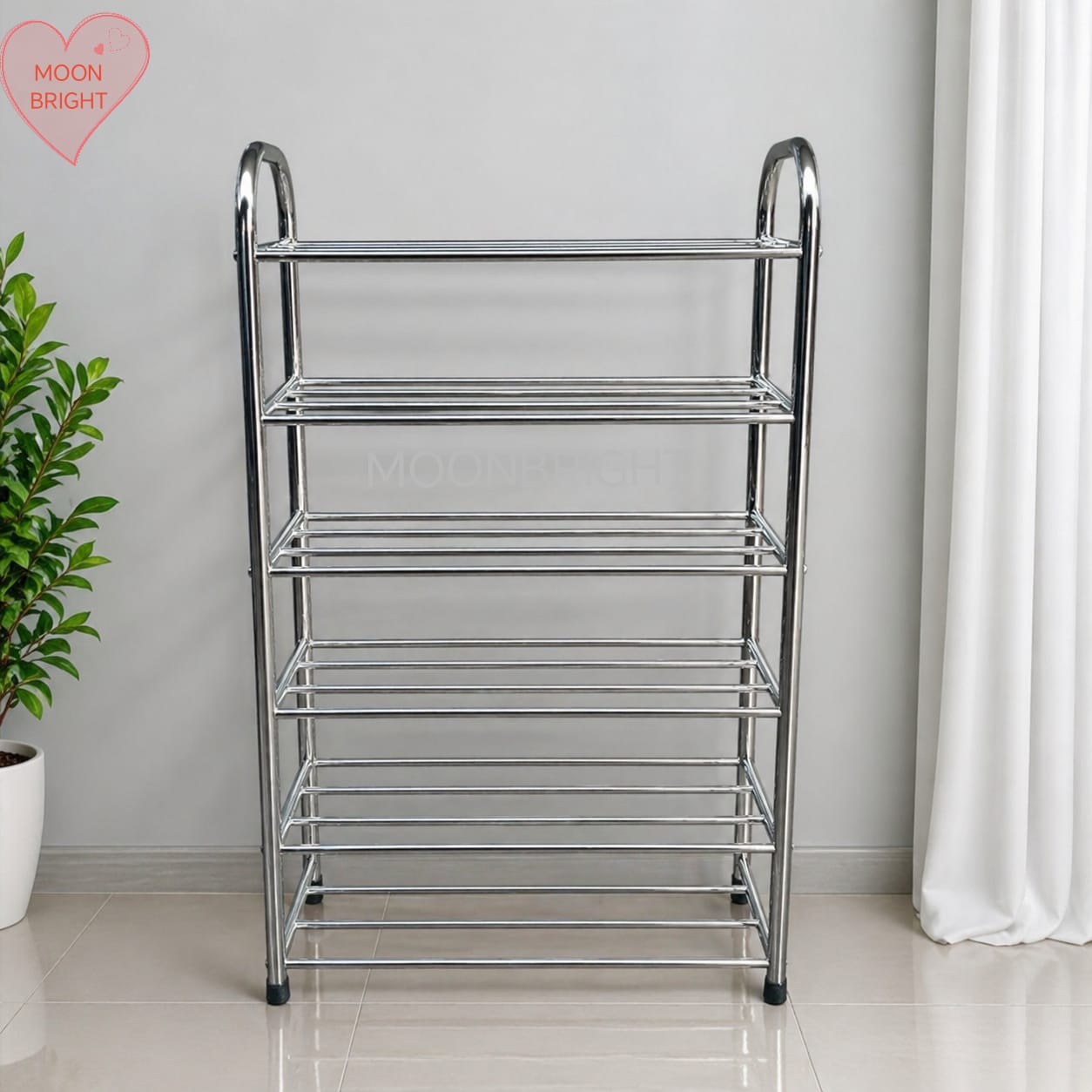 5 & 6 Layer Stainless Steel Shoe Rack for Home & Office - Image 3
