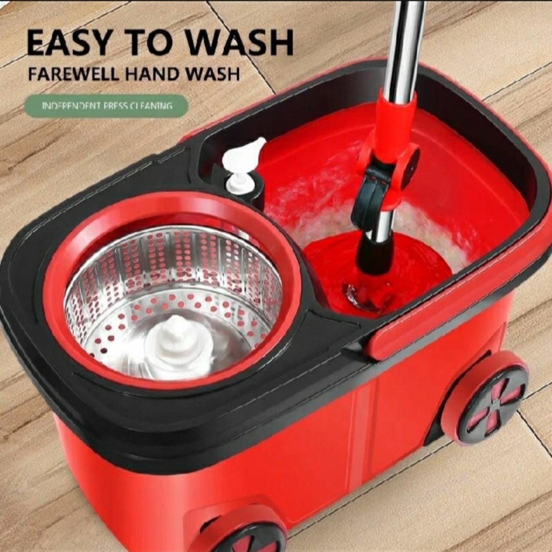 BMW Mop 360° Spin Mop Set with Stainless Steel Basket - Image 3