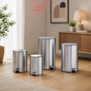 Stainless Steel Pedal Dustbin | 3L, 5L & 8L Premium Steel Waste Bin
