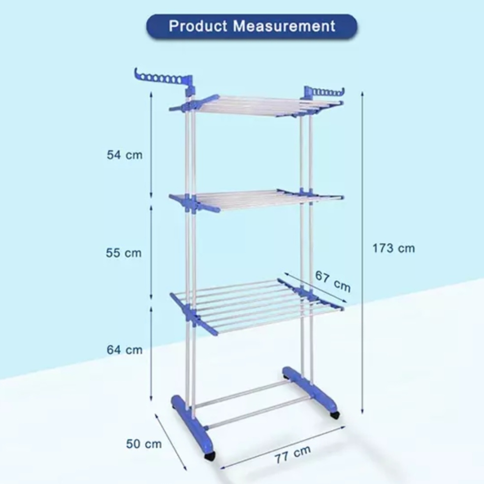 3 Tier Foldable Spray Painting Clothes Hanger Rack | 40KG Heavy Duty Clothes Hanger - Image 2