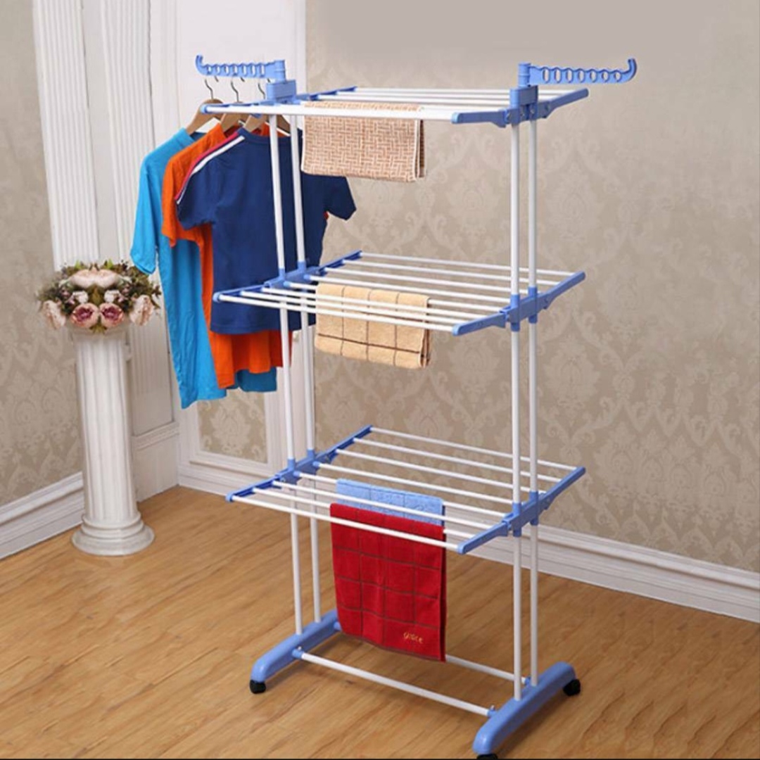 3 Tier Foldable Spray Painting Clothes Hanger Rack | 40KG Heavy Duty Clothes Hanger - Image 3