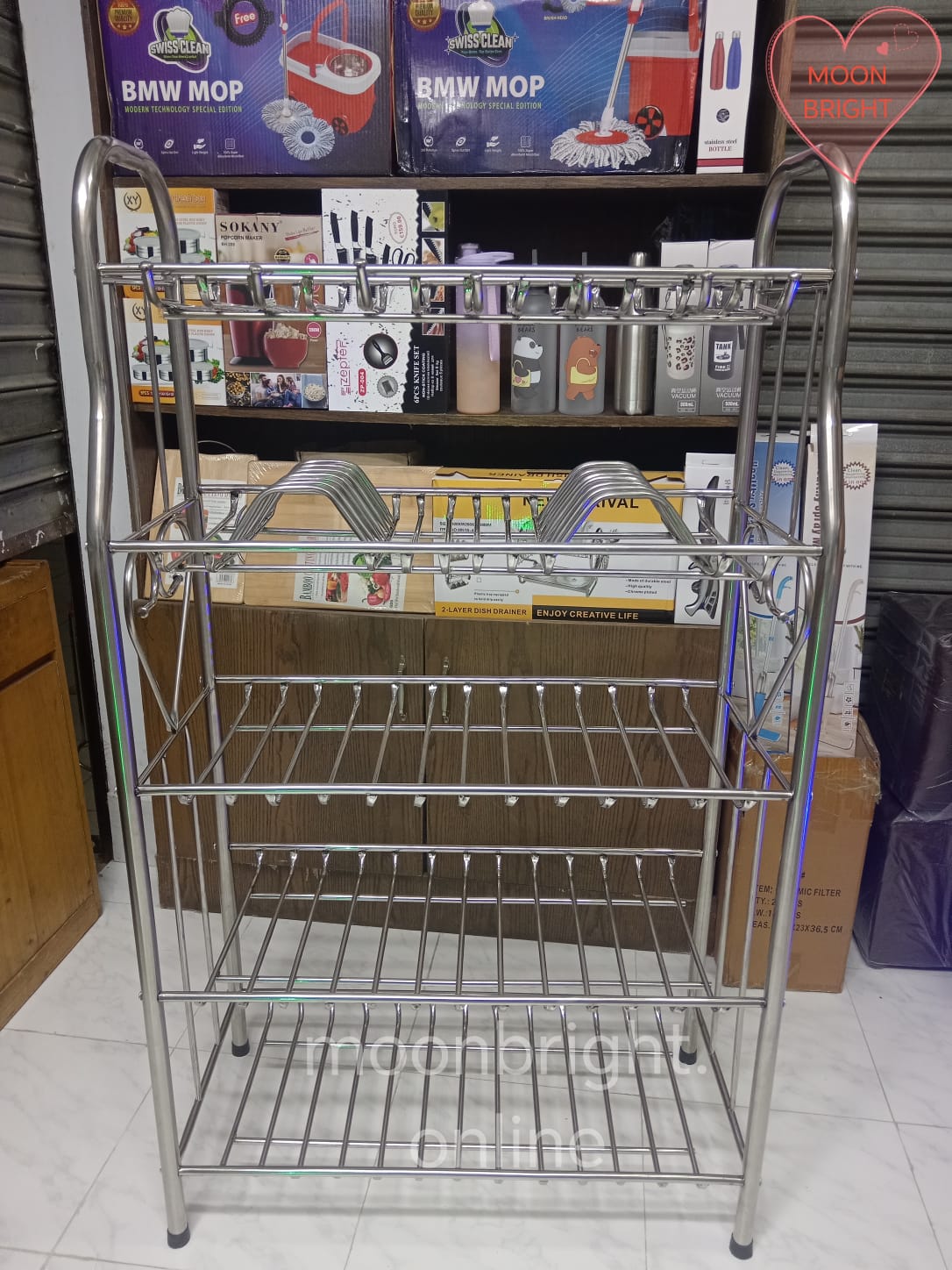 5 Layer VIP Dish Rack – Stainless Steel Kitchen Plate & Dish Organizer - Image 2